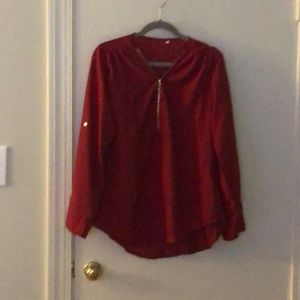 Red 3/4 sleeve blouse